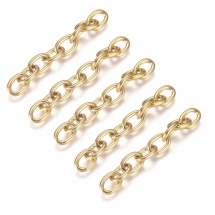 Ланцюжок Подовжувальний Нержавіюча Сталь, Колір: Золото, 49-50.5мм, Ланка: 6х8-9х1.3мм, (УТ100029387)
