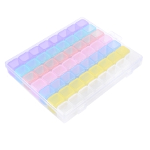 Контейнер Органайзер для Бусин и Фурнитуры Пластиковый, Цветной, 21х17.5х2.7см, 56 отсеков, 2.4х2см, (УТ100029393)