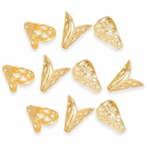 Конус Шапочки для Намистин, Нержавіюча Сталь, Золото, Розмір 12х11х8мм, Внутрішній діаметр 10мм, Отвір 1.4мм, 10шт/упаковка, (УТ100029435)