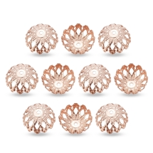 Шапочки для Бусин, Нержавеющая Сталь, Цветок, Цвет: Розовое Золото, Размер: 12х5мм, Отверстие 1.2мм, (УТ100029438)