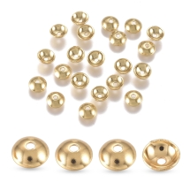 Шапочки для Бусин Нержавеющая Сталь, Апетальные Безлепестковые, Гладкие, Золото, 4х1.5мм, Отверстие 0.8мм, (УТ100029439)