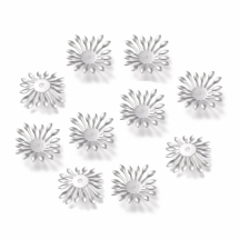 Шапочки для Намистин, Нержавіюча Сталь, Квітка, 25х25х4мм, Отвір 2мм, 10шт/упаковка, (УТ100029440)
