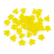 Бусины Акрил Матовые, Прозрачные, Цветок, Цвет: Желтый, Размер: 17.5х12мм, Отверстие 1.5мм, около 38шт/25г, (УТ100029500)