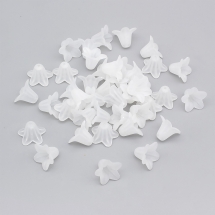 Бусины Акрил Матовые, Прозрачные, Цветок, Цвет: Белый, Размер: 17.5х12мм, Отверстие 1.5мм, около 38шт/25г, (УТ100029501)