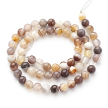 Бусины Натуральный Агат Ботсвана, Круглые, На нитях, Размер: 6мм, Отверстие 1мм, около 63шт/37.5см/нить, (УТ100029508)