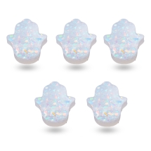 Бусины Смола, Имитация Опала, Окрашенные, Стиль Голограммы, Рука Хамсы, Цвет: Призрачный Белый, Размер: 14х12х3мм, Отверстие 1мм, (УТ100029531)