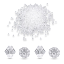 Бусины Акриловые Биконус, Прозрачные Граненые, Бесцветные, 4х4мм, Отверстие 1.5мм, около 800шт/25г, (УТ100029534)