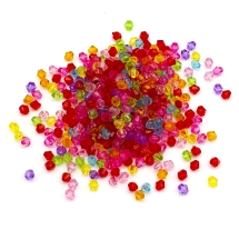 Бусины Акрил Биконус, Прозрачные Граненые, Цвет: Микс, Размер: 5х5мм, Отверстие 1.5мм, около 450шт/25г, (УТ100029536)