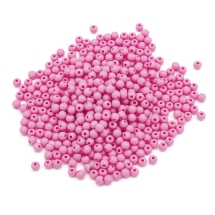 Бусины Акриловые Круглые, Цвет: Ярко-розовый, Размер: 6х5мм, Отверстие: 1.8мм, около 400шт/50г, (УТ100029553)