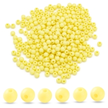 Бусины Акриловые Круглые Непрозрачные, Желтый, 6х5мм, Отверстие 1.8мм, около 400шт/50г, (УТ100029554)
