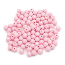 Бусины Акриловые Круглые, Цвет: Жемчужно-розовый, Размер: 10х9мм, Отверстие: 2мм, около 90шт/50г, (УТ100029556)