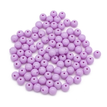 Бусины Акриловые Круглые, Цвет: Фиолетовый, Размер: 10х9мм, Отверстие: 2мм, около 90шт/50г, (УТ100029557)