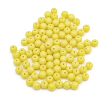 Бусины Акриловые Круглые, Цвет: Желтый, Размер: 10х9мм, Отверстие: 2мм, около 90шт/50г, (УТ100029558)
