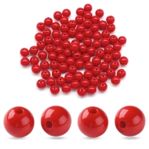 Бусины Акриловые Круглые, Кирпичный, 10х9мм, Отверстие: 2мм, около 90шт/50г, (УТ100029559)