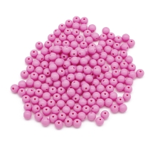 Бусины Акриловые Круглые, Цвет: Ярко-розовый, Размер: 8х7мм, Отверстие: 2мм, около 160шт/50г, (УТ100029560)