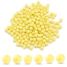Бусины Акриловые Круглые Непрозрачные, Желтый, 8х7мм, Отверстие 2мм, около 160шт/50г, (УТ100029563)