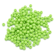 Бусины Акриловые Круглые, Цвет: Зеленый Газон, Размер: 8х7мм, Отверстие: 2мм, около 160шт/50г, (УТ100029570)