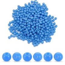 Бусины Акриловые Круглые Непрозрачные, Темно-голубой, 6х5мм, Отверстие 1.8мм, около 400шт/50г, (УТ100029575)