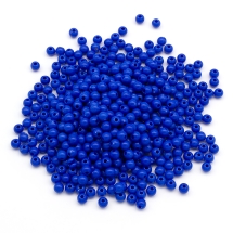Намистини Акрилові Круглі, Колір: Синій, Розмір: 6х5мм, Отвір: 1.8мм, близько 400шт/50г, (УТ100029576)