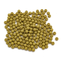 Бусины Акриловые Круглые, Цвет: Золотистый, Размер: 8х7мм, Отверстие: 2мм, около 160шт/50г, (УТ100029578)