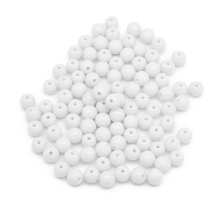 Бусины Акриловые Круглые, Цвет: Белый, Размер: 10х9мм, Отверстие: 2мм, около 90шт/50г, (УТ100029585)