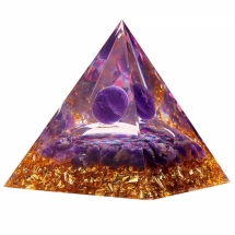 Декор Пирамида, Натуральный Аметист, Кристалл, Цвет: Разноцветный, Размер: 60х60х65мм, (УТ100029609)