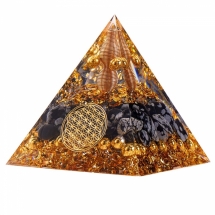 Декор Піраміда, Чорний Камінь, Кристал, Колір: Різнобарвний, Розмір: 60х60х65мм, (УТ100029610)
