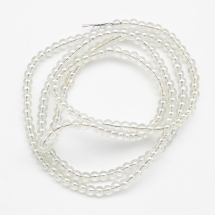 Бусины Стеклянные Гальванические, Прозрачные, Круглые, Цвет: АВ цвет, Размер: Диаметр 4х4.5мм, Отв-тие: 1мм, около 190шт/29см/нить, (УТ100029640)