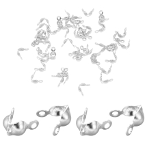 Каллоты, Нержавеющая Сталь, Зажимы Концевики, Раковина, Серебро, 7.5x4x3.5мм, Внутренний Диаметр 3.5мм, Отверстие 1.5мм, (УТ100029679)