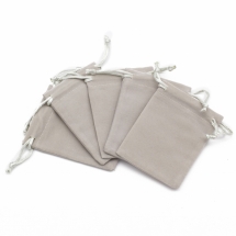 Мешочек для Ювелирных Украшений Бархатный с Кулиской, Темно-Серый, 9х7см, (УТ100029684)