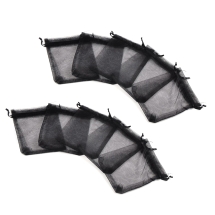 Подарочный Мешочек из Органзы с Кулисой Прозрачный, Черный, 12х10см, (УТ100029714)