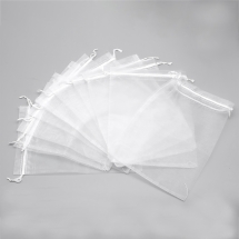 Подарунковий Мішечок з Органзи Прозорий, Білий, 23х17см, (УТ100029719)
