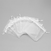 Подарочный Мешочек из Органзы с Кулисой Прозрачный, Белый, 12х10см, (УТ100029747)