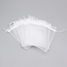 Подарочный Мешочек из Органзы, Прозрачный, Белый, 11х16см, (УТ100029766)
