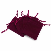Подарочный Мешочек из Бархата, с Кулиской, Темно-красный, 9х7см, (УТ100029773)