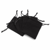 Подарочный Мешочек из Бархата, с Кулиской, Черный, 9х7см, толщина 0.4см, (УТ100029774)