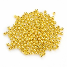 Намистини Пластикові ABS, Колір: Покриття Золото, Розмір: 5.5-6х5-5.5мм, Отвір 1.5мм, близько 230шт/25г, (УТ100029776)