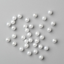 Перли Намистини Пластикові ABS, Колір: Білий, Розмір: Діаметр: 6мм, Без Отвору, близько 320шт/50г, (УТ100029823)