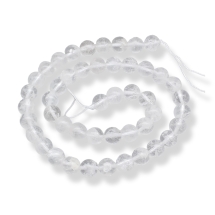 Бусины Натуральный Горный Хрусталь, На нитях, Круглые, Размер: 8мм, Отверстие 1мм, около 43шт/36см/нить, (УТ100029827)