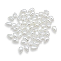 Перли Намистини Акрилові Крапля, Білий, 13х8мм, Отвір 1.5мм, близько 50шт/25г, (УТ100029836)