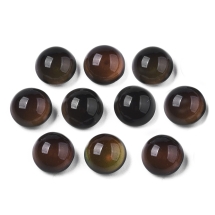 Кабошоны Стеклянные, Полукруглые, Цвет: Черный, Размер: Диаметр 10мм, Толщина 6.5мм, (УТ100029889)