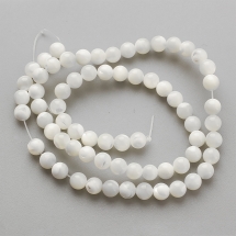 Бусины Морские Ракушки, На нитях, Круглые, 6мм, Отверстие 1мм, около 63шт/36.5см/нить, (УТ100029903)