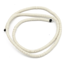 Бусины Экологичные из Полимерной Глины, Ручная Работа, Круглые Плоские, Светло-желтый, 3х1мм, Отверстие 1мм, Около 375шт/40см/нить (УТ100029918)