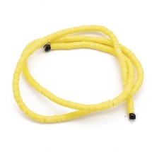 Бусины Экологичные из Полимерной Глины, Ручная Работа, Круглые Плоские, Желтый, 3х1мм, Отверстие 1мм, Около 375шт/40см/нить (УТ100029919)