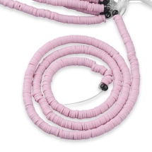 Намистини Екологічні з Полімерної Глини, Ручна Робота, Круглі Плоскі, Індійський червоний, 3х1мм, Отвір 1мм, Близько 375шт/40см/нитка (УТ100029921)