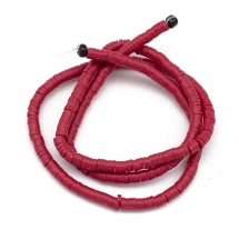 Бусины Экологичные из Полимерной Глины, Ручная Работа, Круглые Плоские, Темно-красный, 3х1мм, Отверстие 1мм, Около 375шт/40см/нить (УТ100029923)