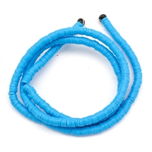 Бусины Экологичные из Полимерной Глины, Ручная Работа, Круглые Плоские, Синий, 3х1мм, Отверстие 1мм, Около 375шт/40см/нить (УТ100029927)