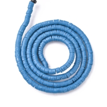 Бусины Экологичные из Полимерной Глины, Ручная Работа, Круглые Плоские, Стальной синий, 3х1мм, Отверстие 1мм, Около 375шт/40см/нить (УТ100029929)