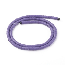 Бусины Экологичные из Полимерной Глины, Ручная Работа, Круглые Плоские, Синевато-серый, 4х1мм, Отверстие 1мм, Около 375шт/40см/нить (УТ100029932)