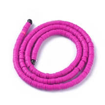 Бусины Экологичные из Полимерной Глины, Ручная Работа, Круглые Плоские, Орхидея, 4х1мм, Отверстие 1мм, Около 375шт/40см/нить (УТ100029933)